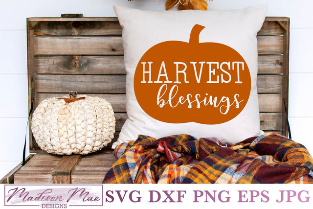 Harvest Blessings, Fall Pumpkin SVG SVG Madison Mae Designs 