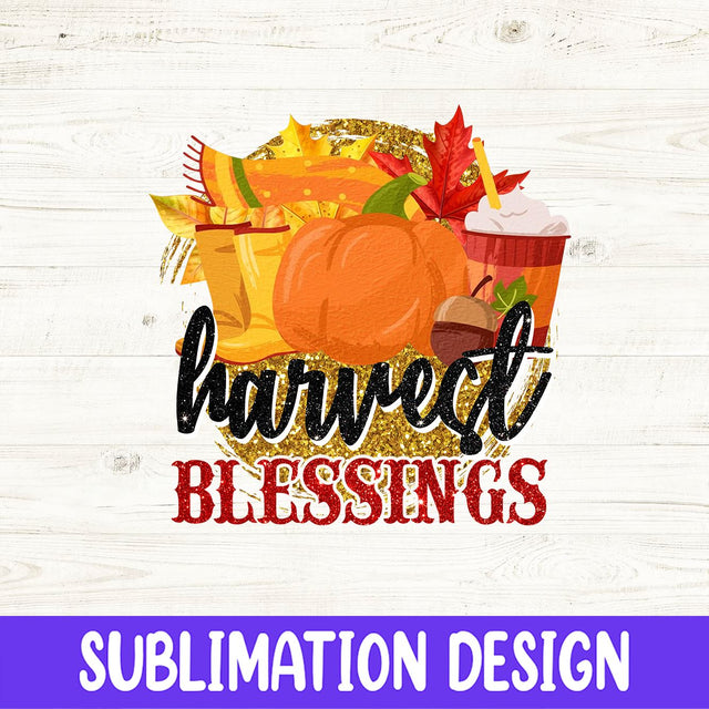Harvest Blessings Png, Pumpkin Png, Western Harvest Blessings Png, Fall PNG, Fall Sublimation Designs Downloads Sublimation iStyleDesign 