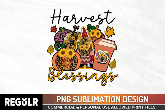 Harvest blessings Sublimation PNG, Vintage Autumn Sublimation Design Sublimation Regulrcrative 