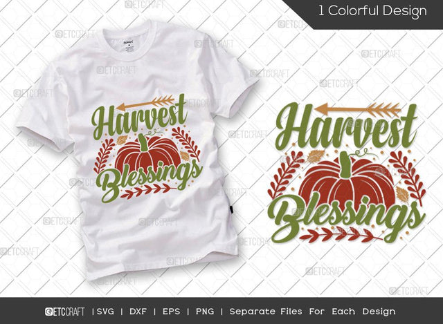 Harvest Blessings SVG Cut File | Pumpkin Svg | Pumpkin Patch Svg | Fall Svg | Thankful Svg | Thanksgiving Svg | Hunting T-shirt Design SVG ETC Craft 