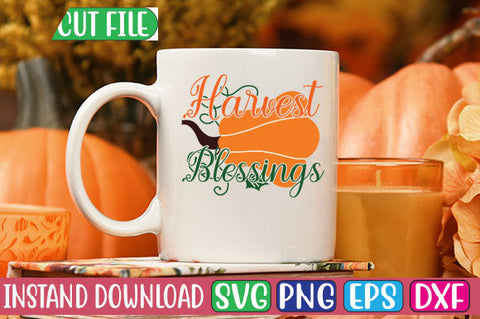Harvest Blessings SVG Cut File SVGs, Quotes and Sayings, Food & Drink, Holiday,On Sale, SVG Studio Innate 