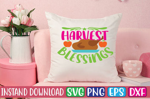 Harvest Blessings SVG Cut File SVGs, Quotes and Sayings, Food & Drink, Holiday,On Sale, SVG Studio Innate 