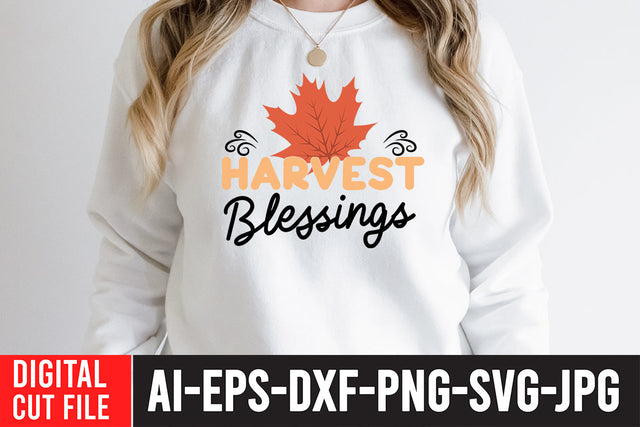 Harvest Blessings SVG Design , Fall SVG Quotes SVG BlackCatsMedia 