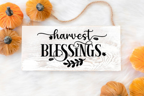Harvest Blessings SVG I Fall Door Sign SVG I Fall SVG PNG SVG Happy Printables Club 