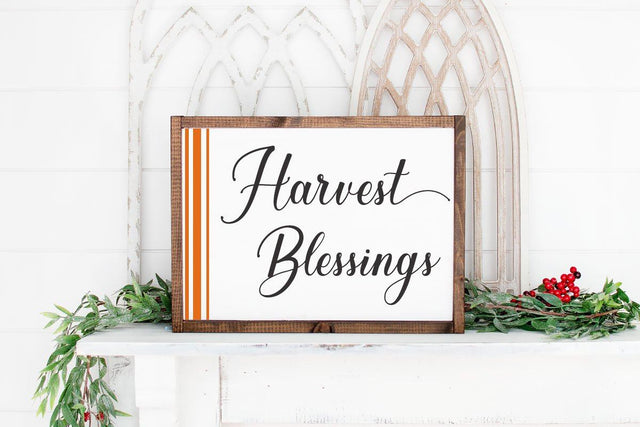 Harvest Blessings svg, October sign cut file, Harvest Home Decor, Cricut cut files, Thanksgiving decor, October wall sign , SVG PNG DXF SVG Farmstone Studio Designs 