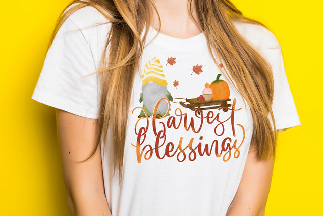 Harvest Blessings Thanksgiving Sublimation, Fall Autumn Clipart, Gnome Clipart Sublimation dapiyupi store 