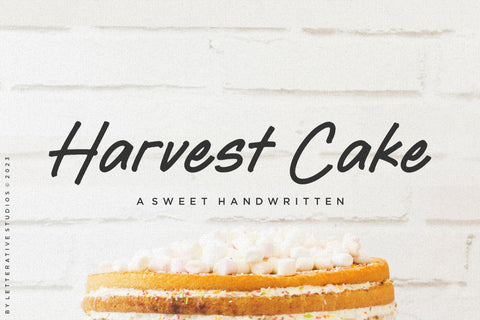 Harvest Cake Sweet Handwritten Font Font Letterative 