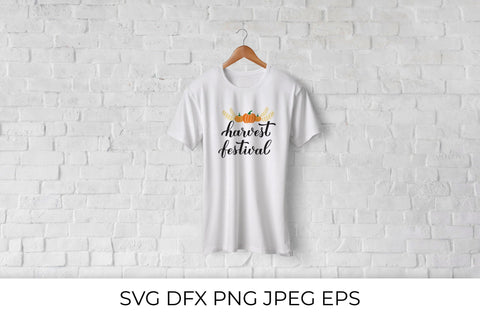 Harvest festival calligraphy lettering with hand drawn pumpkins SVG LaBelezoka 