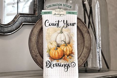 Harvest Pumpkins Kitchen Towel Sublimation Designs Sublimation Ewe-N-Me Designs 