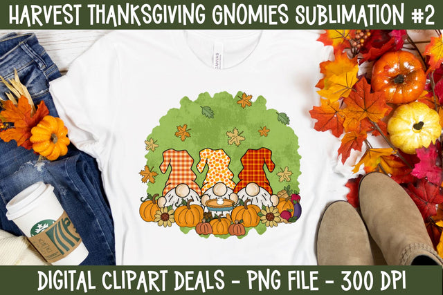 Harvest Thanksgiving Gnomies Sublimation Style 2 - Gnome Thanksgiving Pumpkins Sublimation T-shirt Design Sublimation Digital Clipart Deals 