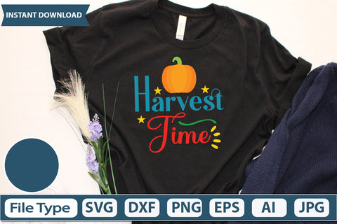 Harvest Time Svg Cut File,SVGs,quotes-and-sayings,food-drink,mini-bundles,print-cut,on-sale, SVG DesignPlante 503 