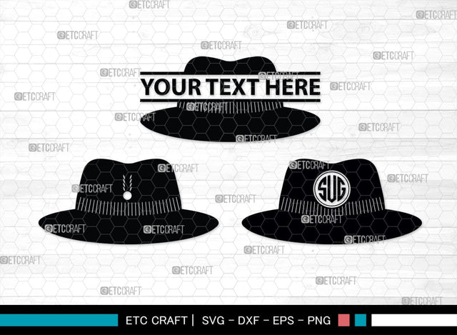 Hat Monogram, Hat Silhouette, Hat SVG, Baseball Cap Svg, Cap Svg, Cowboy Hat Svg, SB00197 SVG ETC Craft 