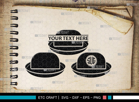 Hat Monogram, Hat Silhouette, Hat SVG, Baseball Cap Svg, Cap Svg, Cowboy Hat Svg, SB00197 SVG ETC Craft 