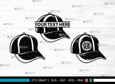 Hat Monogram, Hat Silhouette, Hat SVG, Baseball Cap Svg, Cap Svg, Cowboy Hat Svg, SB00197 SVG ETC Craft 