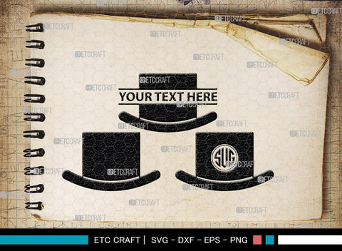 Hat Monogram, Hat Silhouette, Hat SVG, Baseball Cap Svg, Cap Svg, Cowboy Hat Svg, SB00197 SVG ETC Craft 