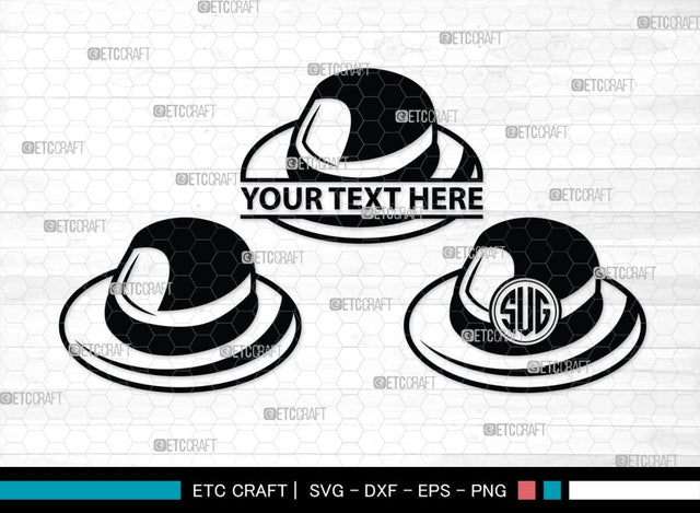 Hat Monogram, Hat Silhouette, Hat SVG, Baseball Cap Svg, Cap Svg, Cowboy Hat Svg, SB00197 SVG ETC Craft 
