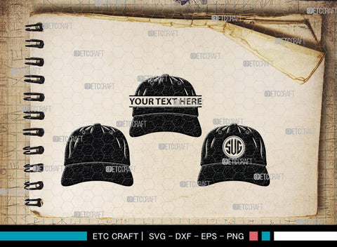 Hat Monogram, Hat Silhouette, Hat SVG, Baseball Cap Svg, Cap Svg, Cowboy Hat Svg, SB00197 SVG ETC Craft 