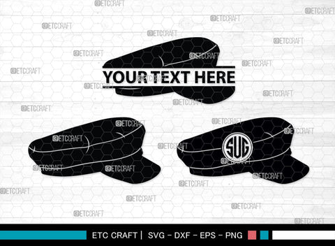 Hat Monogram, Hat Silhouette, Hat SVG, Baseball Cap Svg, Cap Svg, Cowboy Hat Svg, SB00197 SVG ETC Craft 
