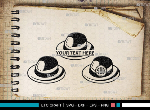 Hat Monogram, Hat Silhouette, Hat SVG, Baseball Cap Svg, Cap Svg, Cowboy Hat Svg, SB00197 SVG ETC Craft 