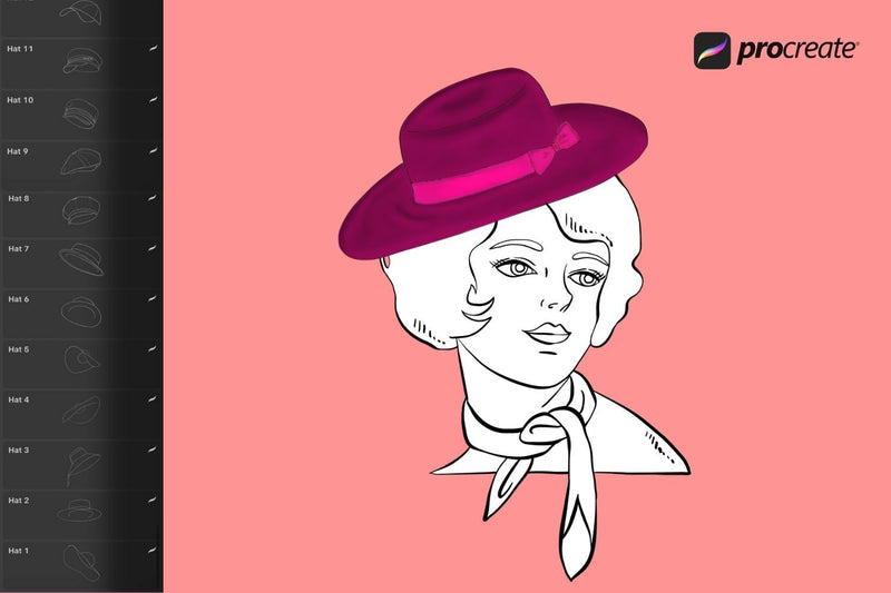 Hat Procreate Stamps SVG SvgOcean 