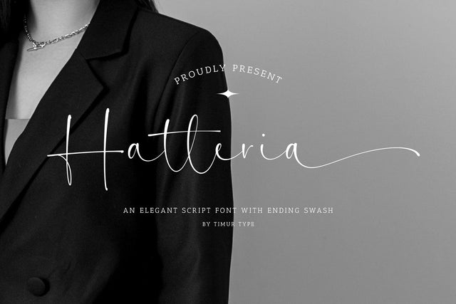 Hatteria - Elegant Script font Font Timur type 