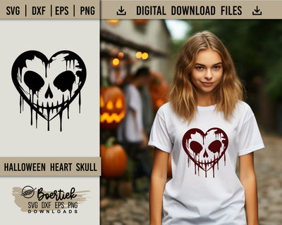Haunted Heart Skull SVG - Spooky Halloween Delight SVG Boertiek 