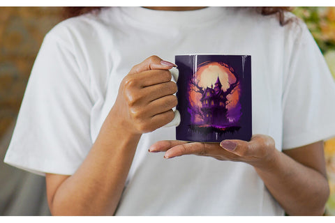 Haunted House Dark Forest Mug Wrap | Sublimation Coffee Cup Sublimation artnoy 