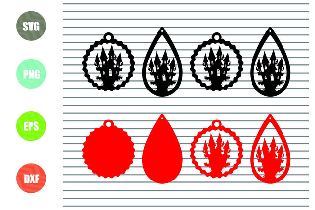Haunted House Earrings - Halloween SVG PNG DXF EPS Cut Files SVG Artstoredigital 