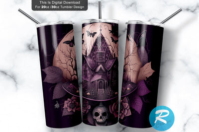 Haunted House Halloween 20 oz / 30 oz Tumbler PNG Sublimation Regulrcrative 