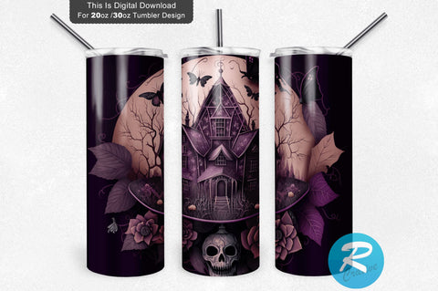 Haunted House Halloween 20 oz / 30 oz Tumbler PNG Sublimation Regulrcrative 