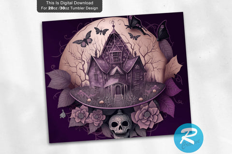 Haunted House Halloween 20 oz / 30 oz Tumbler PNG Sublimation Regulrcrative 