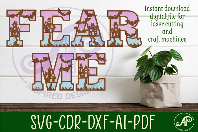 Haunted house Halloween alphabet letter set. 35 layered SVG APInspireddesigns 