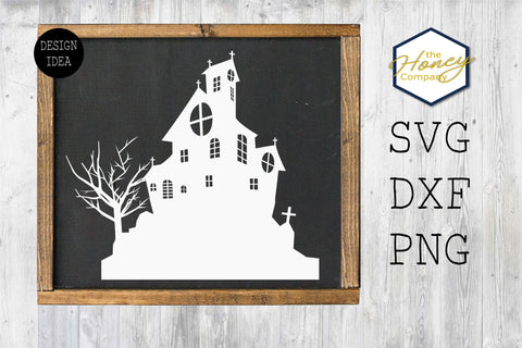 Haunted House Outline Bundles SVG PNG DXF Halloween Vintage Style Sign Instant Download Silhouette Cricut Cutting Machine Vector SVG The Honey Company 