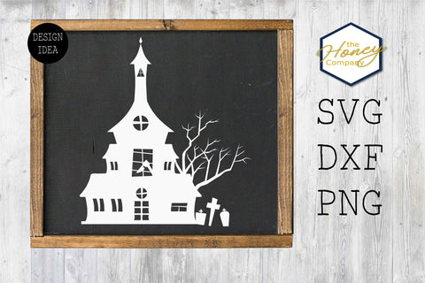 Haunted House Outline Bundles SVG PNG DXF Halloween Vintage Style Sign Instant Download Silhouette Cricut Cutting Machine Vector SVG The Honey Company 