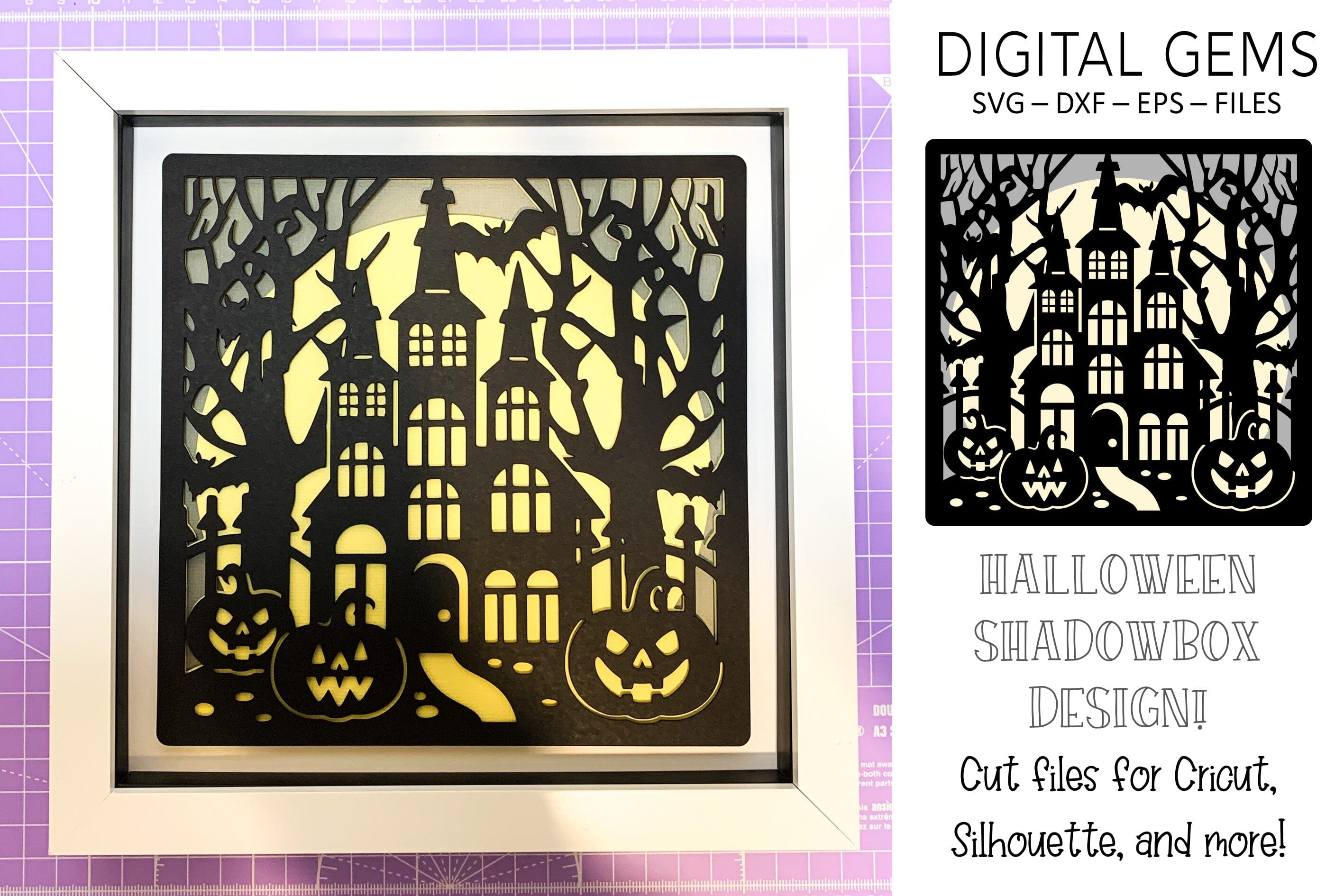 haunted house silhouette pattern