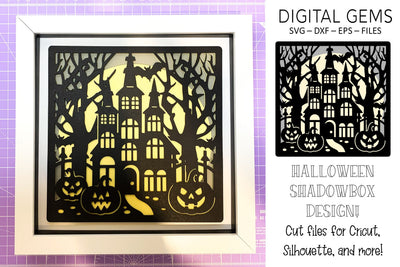 haunted house shadowbox design SVG Digital Gems 