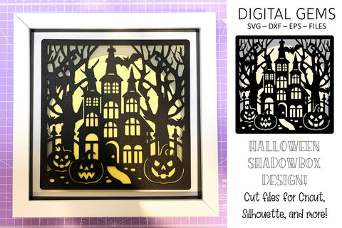 haunted house shadowbox design SVG Digital Gems 