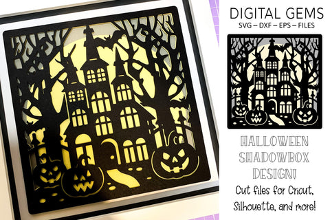 haunted house shadowbox design SVG Digital Gems 