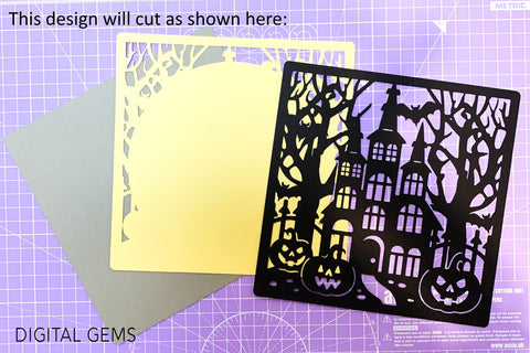 haunted house shadowbox design SVG Digital Gems 