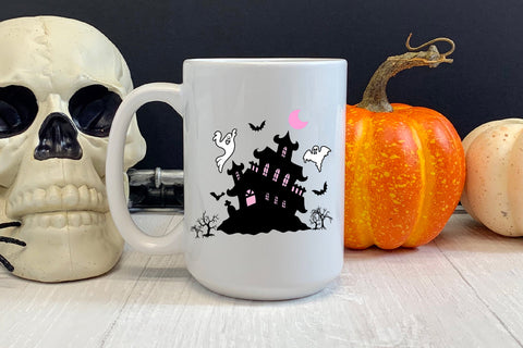 Haunted House Sublimation I Pink Halloween Sublimation Sublimation Happy Printables Club 