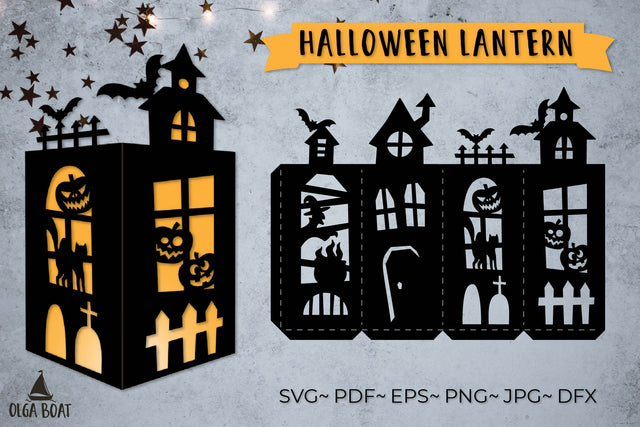 Haunted House svg | 3d Halloween lantern papercut 3D Paper Olga Boat Design 