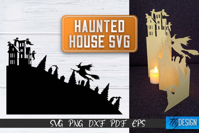 Haunted House SVG | Halloween Design SVG | Spooky SVG | Funny Paper Cut SVG SVG Fly Design 
