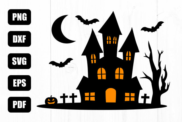 Haunted House Svg, Halloween Svg, Pumpkin Svg, Spooky Svg, Halloween Designs SVG Litke Designs 