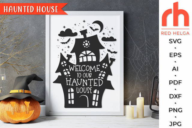 Haunted House SVG - Welcome Sign Cut File SVG RedHelgaArt 