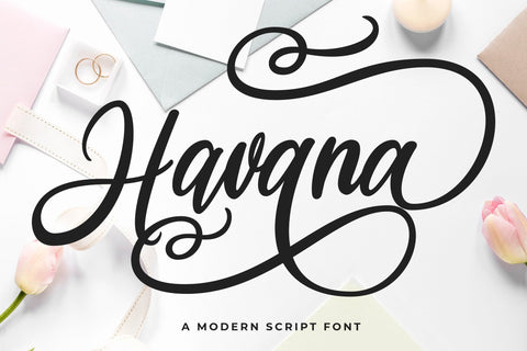 Havana - a Modern Script Font Fallen Graphic Studio 