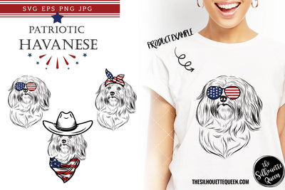 Havanese Dog Patriotic Cut files and Sublimation SVG Loveleen Kaur 