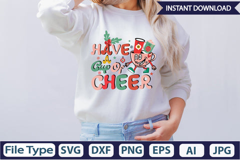 Have A Cup Of Cheer Retro Sublimation Design SVGs,Quotes and Sayings,Food & Drink,On Sale, Print & Cut Sublimation DesignPlante 503 