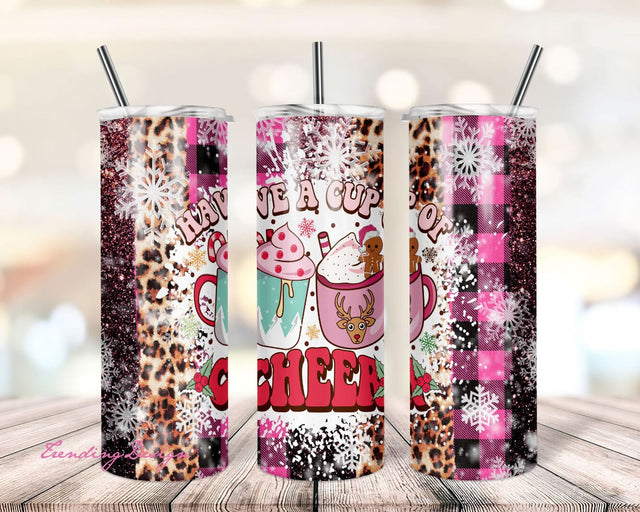 Have A Cup Of Cheer Tumbler Wrap, 20oz Skinny Tumbler ,PNG Sublimation Designs,Hot Cocoa Christmas Png File Download, Christmas Tumbler Wrap Sublimation TrendingDesign 