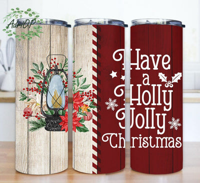 Have a Holly Jolly Christmas PNG Sublimation Designs Wrap, Plaid Christmas Truck Tumbler Png Download Sublimation AdriOP 