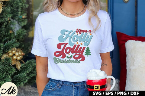 Have a holly jolly christmas Retro SVG SVG akazaddesign 